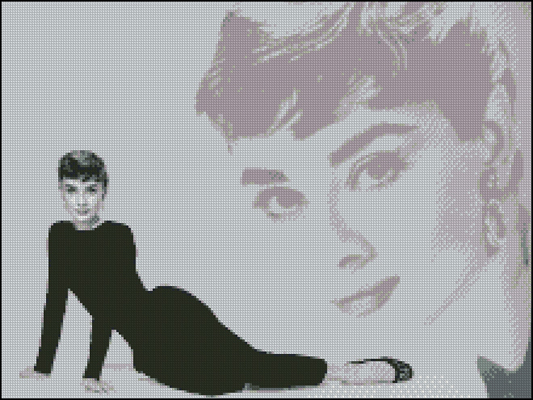Esquema de Audrey Hepburn en Punto de Cruz