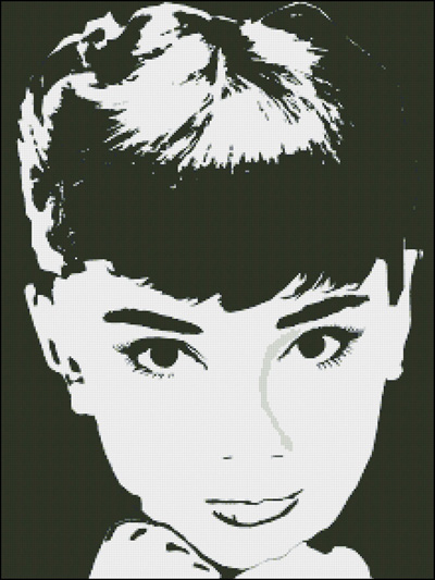 Esquema de Audrey Hepburn en Punto de Cruz (2)