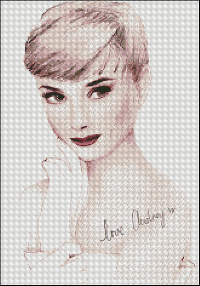 Esquema de Audrey Hepburn en Punto de Cruz (3)