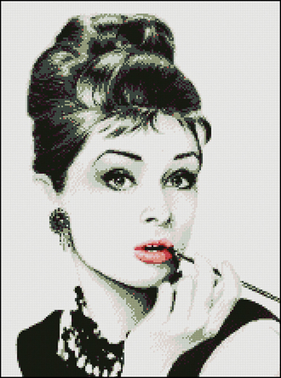 Esquema de Audrey Hepburn en Punto de Cruz (6)