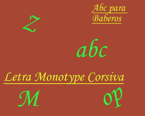 ABC Baberos Letra Monotype Corsive