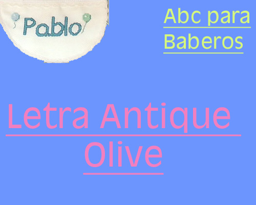 ABC Baberos Letra Antique Olive