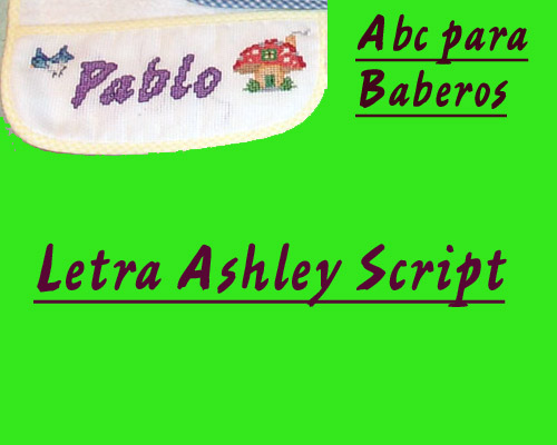 ABC Baberos Letra Ashley Script