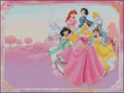 Esquemas de las Princesas Disney en Punto de Cruz (6)