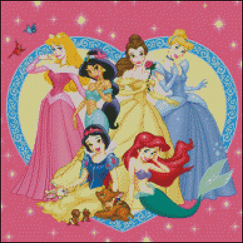Esquemas de las Princesas Disney en Punto de Cruz (5)