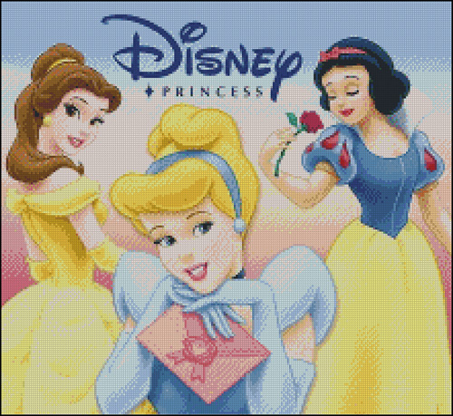 Esquemas de las Princesas Disney en Punto de Cruz (7)