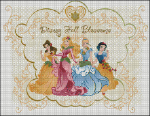 Esquemas de las Princesas Disney en Punto de Cruz (9)